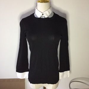 RW&CO Women's Black Top with detachable Collar